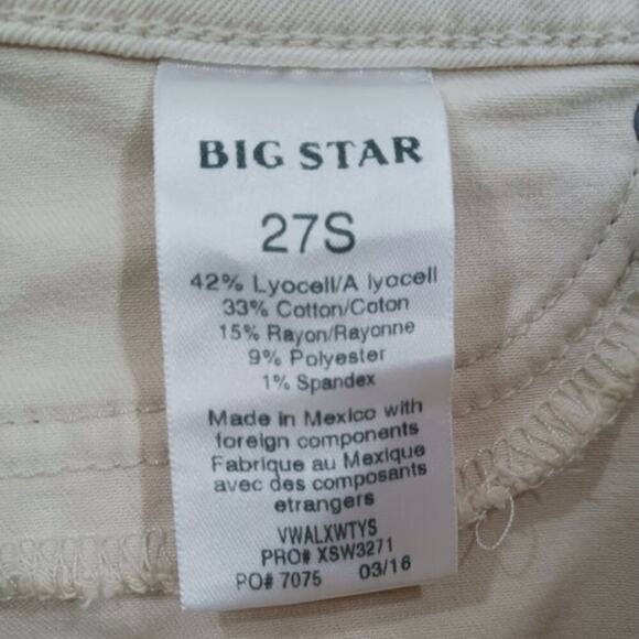 Big Star Alex Midrise Skinny NWT Size 27S SJ61 - Picture 6 of 8
